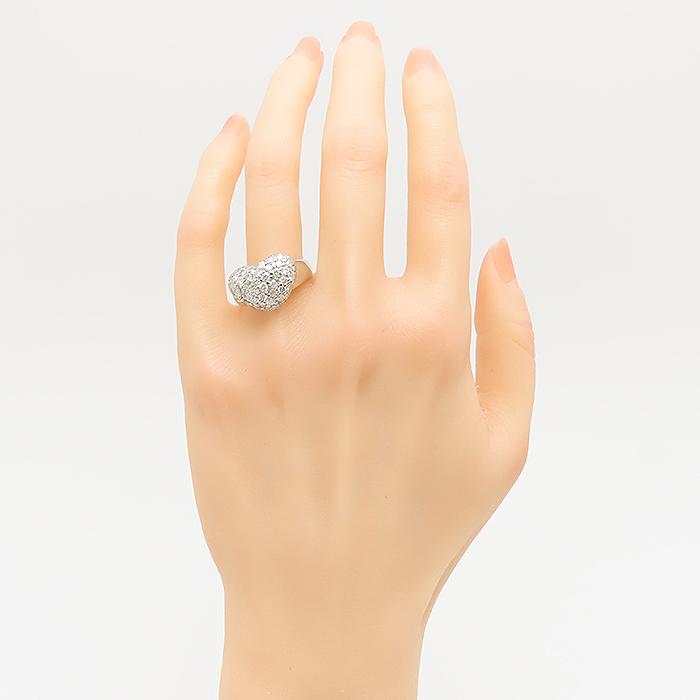 ハート モチーフ ダイヤモンド リング Pt900 21号 鑑別書 1.77ct