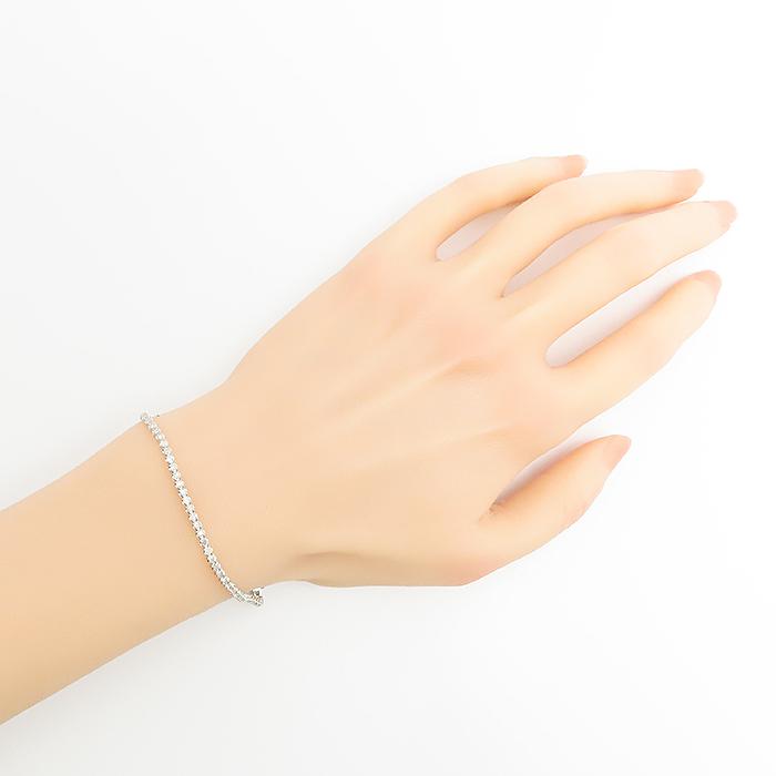 テニス ブレスレット K18 WG 18cm 2.00ct 3.98g 750 逸品質屋 丸高 