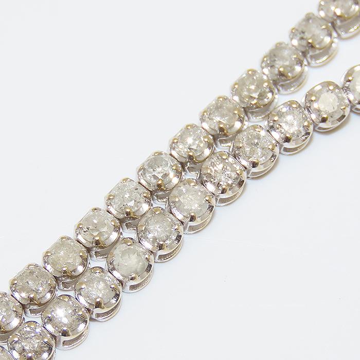 テニス ブレスレット K18 WG 18cm 2.00ct 3.98g 750 逸品質屋 丸高 