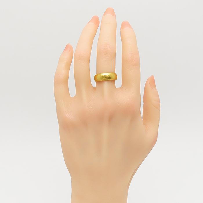 純金 甲丸 リング K24 ゴクラク フリーサイズ 現状17.5号 11.2g 指輪