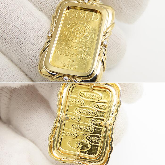 インゴットペンダント用 5g Serial入り 新品未開封 99.99 インゴット ペンダント トップ 5g K24 K18 10.57g 純金 田中貴金属 YG