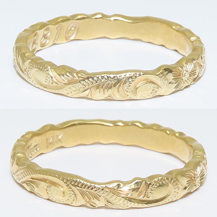 Lono ハワイアンジュエリー リング 指輪　14k Lono（ロノ） エングレイヴド リング 14K 11.5号 2.44g ハワイアン