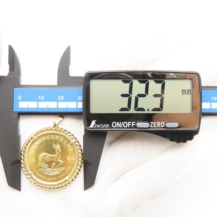 クルーガーランドコイン 1/2 オンス 21.3g K22 枠 K18 金貨 ペンダント