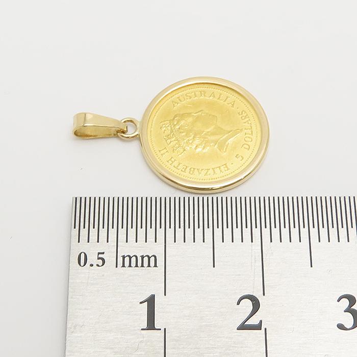 ナゲット コイン ペンダント トップ K24 K18 1/20oz 2.0g 1996年 逸品