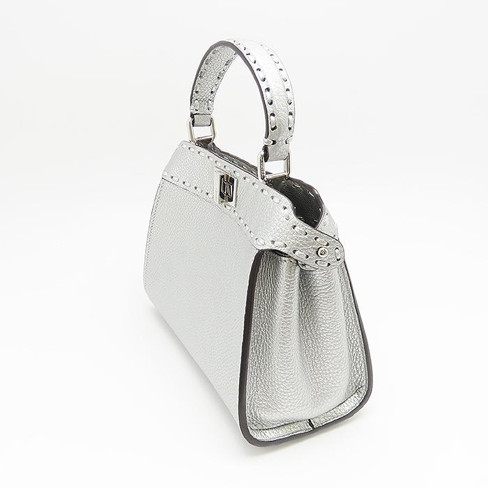 フェンディ FENDI ハンドバッグ ミニピーカブー 2way 8BN244 グレー PEEKABOO フェンディ ピーカブー ミニ セレリア 8BN244 2WAY シルバー