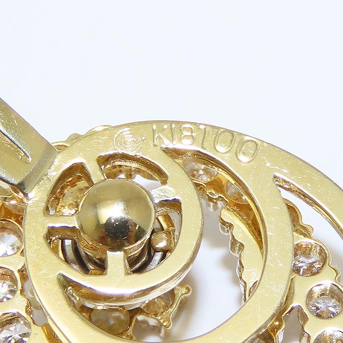 スイング ダイヤモンド ペンダント トップ K18 動く 揺れる 1.00ct 750