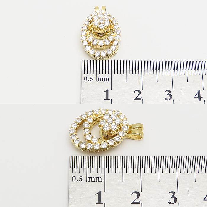 スイング ダイヤモンド ペンダント トップ K18 動く 揺れる 1.00ct 750