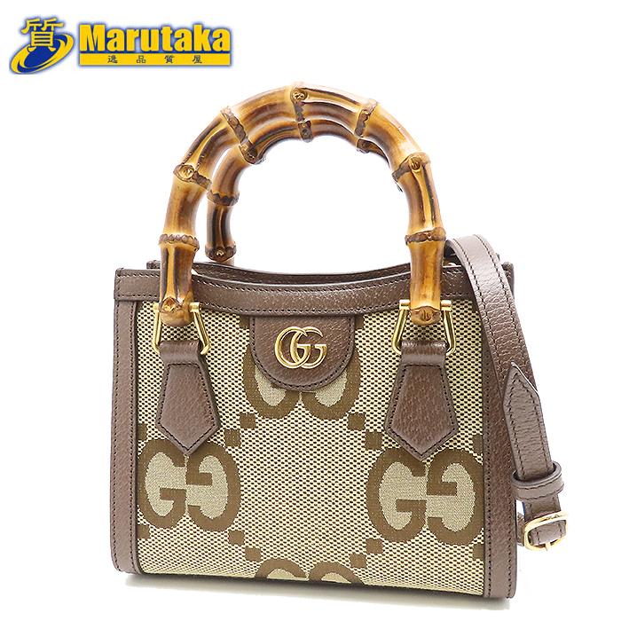 GUCCI DIANAグッチダイアナジャンボGG ミニトート バッグ未使用に近い グッチ ダイアナ ジャンボGG ミニ トートバッグ 2way キャメル
