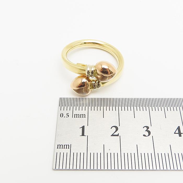 ツイスト デザイン リング K18 PG YG WG 16号 3.75g 指輪 メンズ 石