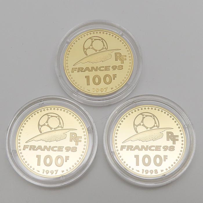 1998年 ワールドカップ 公式記念コイン 金貨 3種 セット K22 3枚