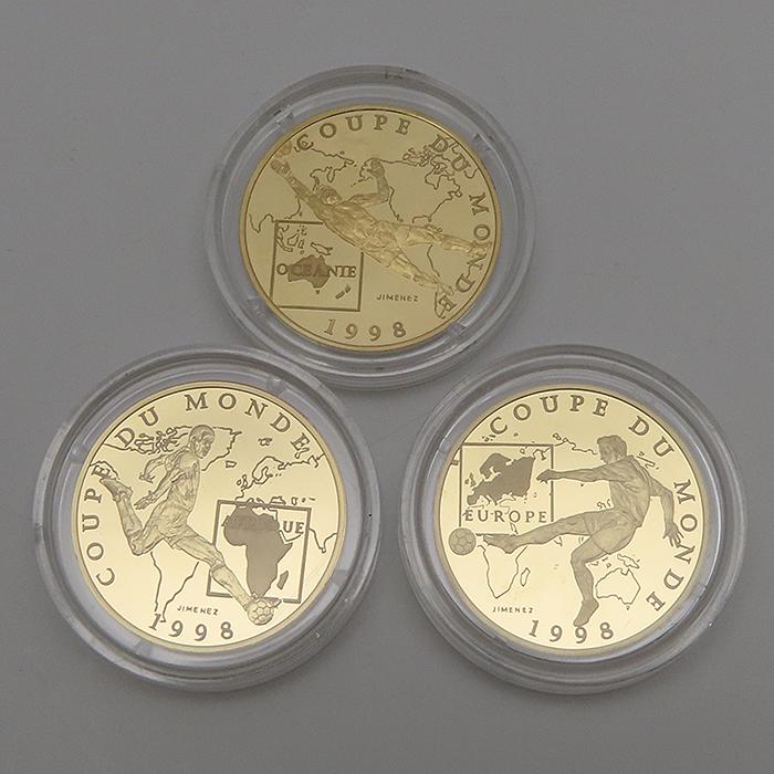 1998年 ワールドカップ 公式記念コイン 金貨 3種 セット K22 3枚