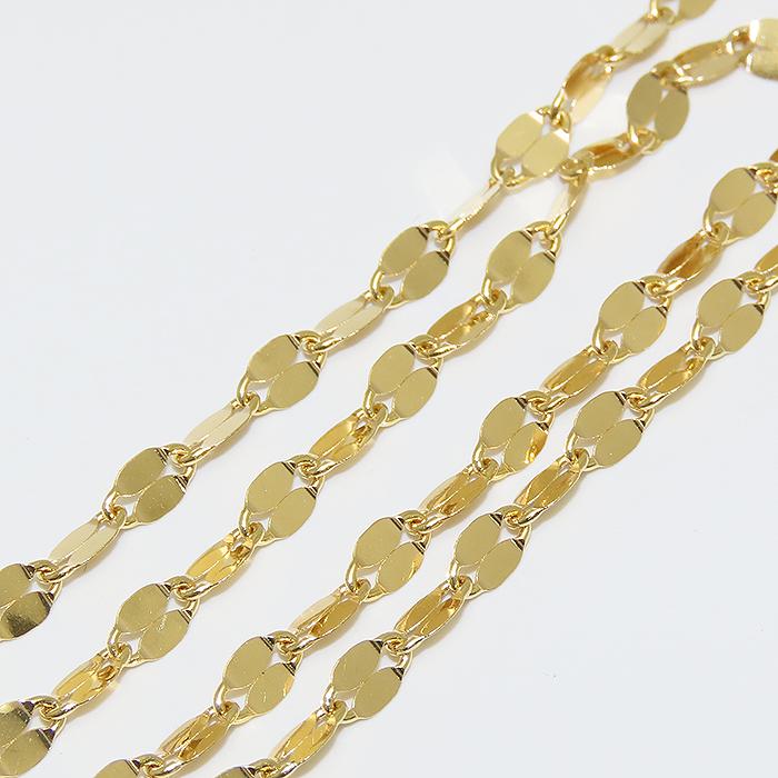デザイン ネックレス K18 45cm 3.18g 石無し チェーンのみ 750 YG 逸品