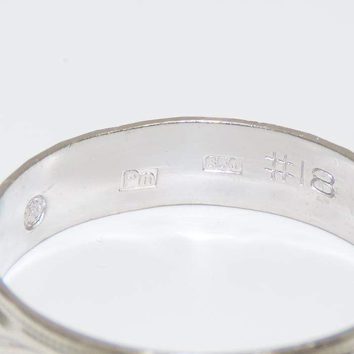 平板 彫柄 リング Pt850 18号 2.84g 指輪 レディース メンズ ユニ