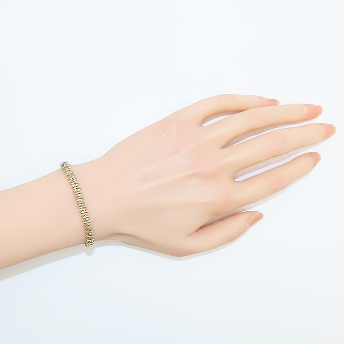 ダイヤモンド ブレスレット 10K 18.5cm 2ct K10 YG 逸品質屋 丸高 尼崎 