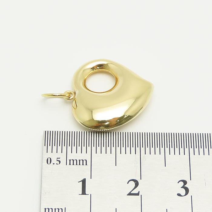 ハート モチーフ ペンダント トップ K18 1.71g 750 YG 逸品質屋 丸高