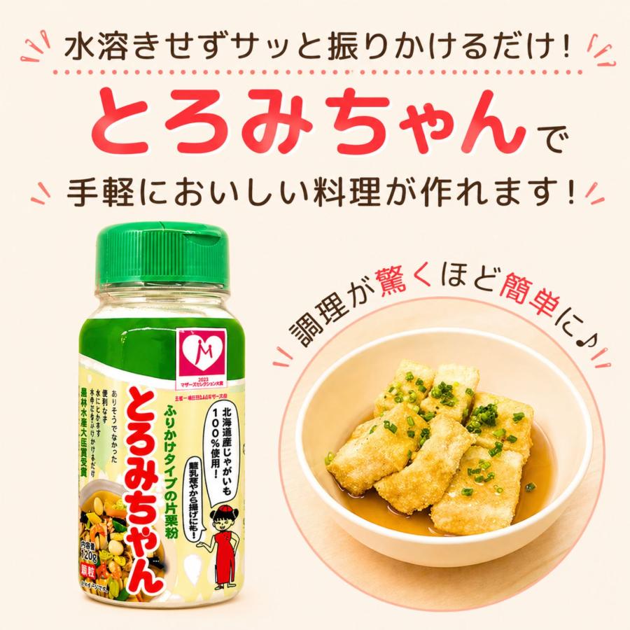 とろみちゃん 顆粒片栗粉 120g 3個セット 水溶き不要 北海道産じゃがいも 100% 無添加 離乳食 介護食 片栗粉 馬鈴薯 とろみ剤 とろみ粉 時短 便利 容器 国産 |  | 05