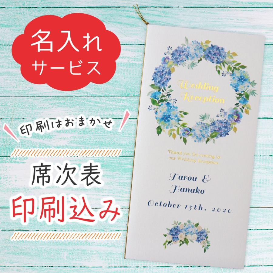 結婚式 席次表 印刷込み セット フレッシュブルー リース B031 2 いっぽ ウェディング 通販 Yahoo ショッピング