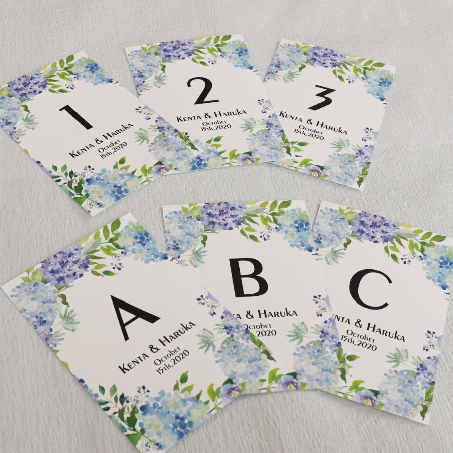 結婚式 テーブルナンバー カード 印刷込み 12枚セット A L フレッシュブルー ラージリース F031 いっぽ ウェディング 通販 Yahoo ショッピング