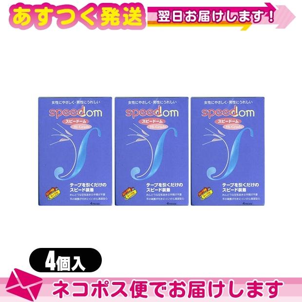 スピード装着テープ式 男性向け避妊用コンドーム ジャパンメディカル スピードーム500(Speedom)(4個入) x3個セット(計12個) ：ネコポス送料無料｜ippo0709