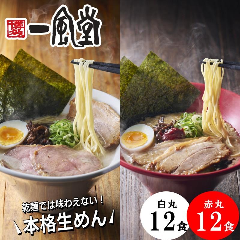 一風堂 とんこつ ラーメン 白丸 赤丸 食べ比べ 24食 セット 本格生麺 大容量 まとめ買い 業務用 博多 細麺 生麺 細めん 生めん ギフト おうちでIPPUDO | 一風堂