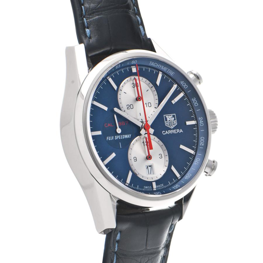 2021新発 キャリバー1887 カレラ HEUER TAG タグホイヤー 中古 クロノグラフ 腕時計 メンズ ブルー/シルバー CAR211B. BA0724 富士スピードウェイ 腕時計