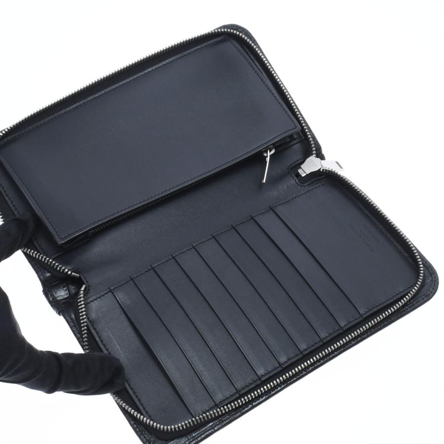 中古 サンローラン SAINT LAURENT ラウンドファスナー ブラック