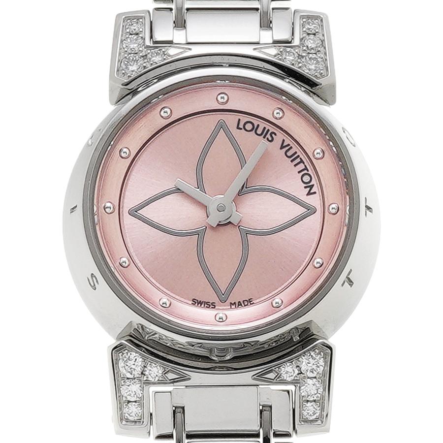 中古 ルイ ヴィトン LOUIS VUITTON タンブール ビジュ Q151PO ピンク レディース 腕時計