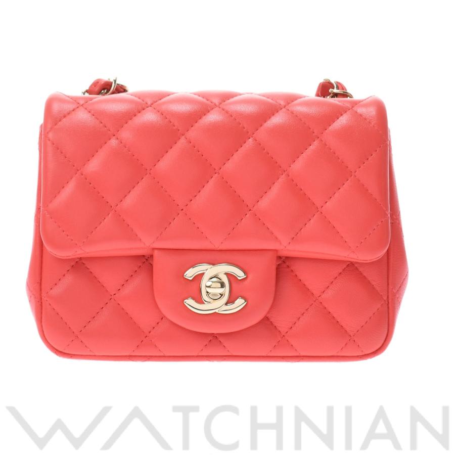 中古 シャネル CHANEL マトラッセ ミニフラップバッグ 17 ピンク