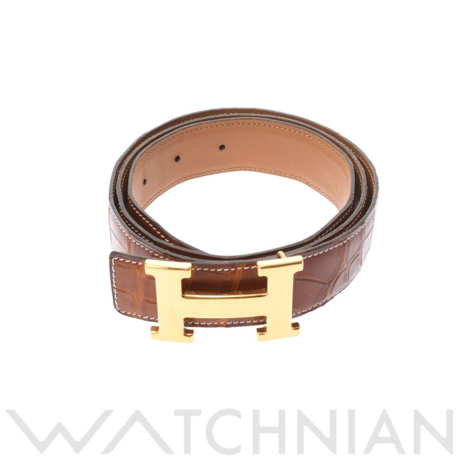 中古 エルメス HERMES コンスタンス ベルト #95 フォーブ/ゴールド金具