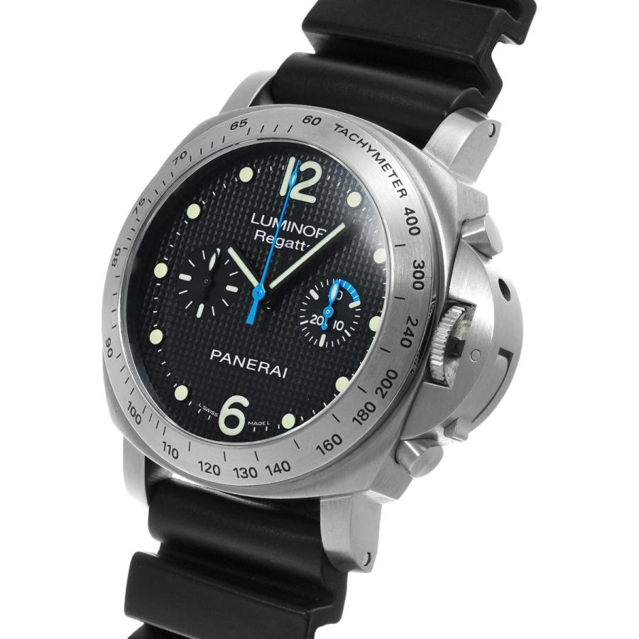 中古 パネライ PANERAI ルミノール レガッタ クロノグラフ PAM00308 K番(2008年製造) ブラック メンズ 腕時計｜ippuukishi｜02