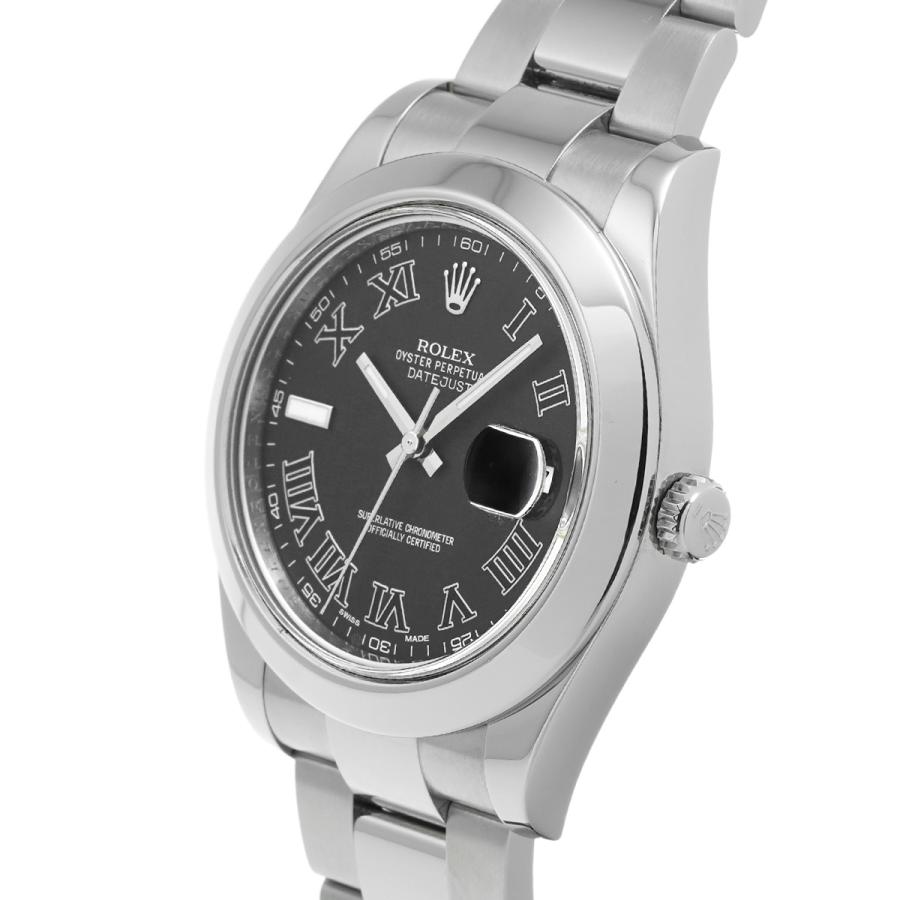 中古 ロレックス ROLEX デイトジャスト II 116300 G番(2012年頃製造) ブラック メンズ 腕時計｜ippuukishi｜02