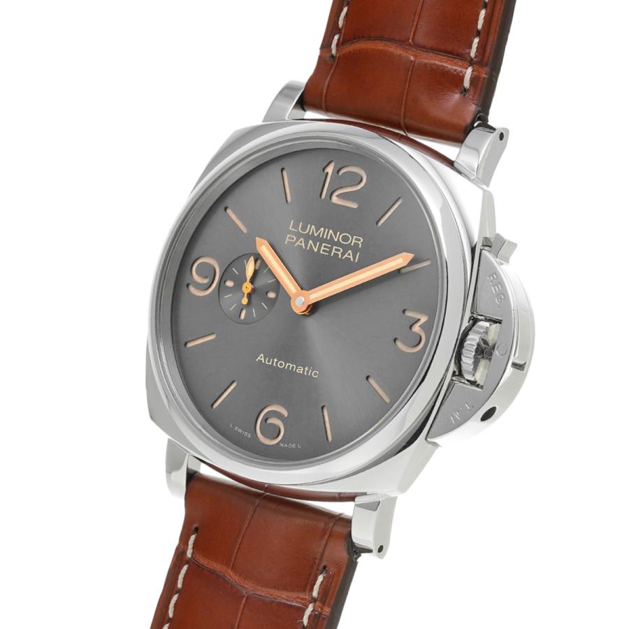 中古 パネライ PANERAI ルミノール1950 ドゥエ 3デイズ オートマティック アッチャイオ PAM00739 T番(2017年製造) グレー メンズ 腕時計｜ippuukishi｜02