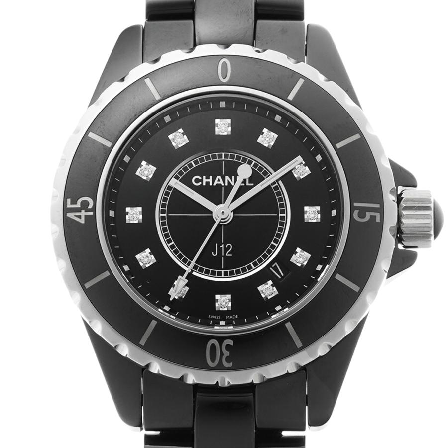 中古 シャネル CHANEL J12 33MM H1625 ブラック/ダイヤモンド レディース 腕時計｜ippuukishi｜06