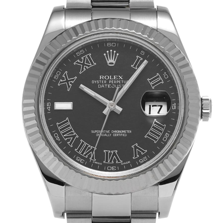 中古 ロレックス ROLEX デイトジャスト II 116334 ランダムシリアル グレー メンズ 腕時計｜ippuukishi｜06