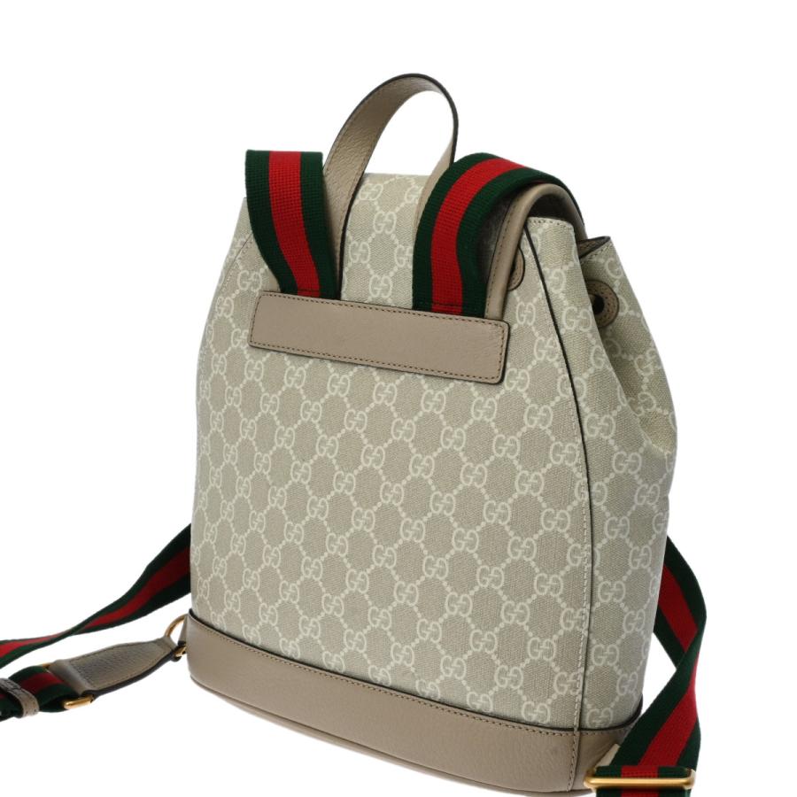 中古 グッチ GUCCI バックパック インターロッキングG ベージュ 674147 GGスプリームキャンバス/レザー レディース リュック・デイパック｜ippuukishi｜03