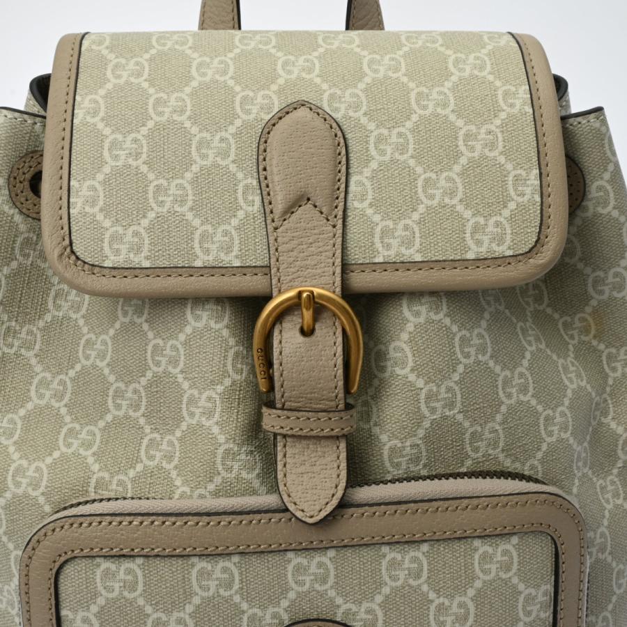 中古 グッチ GUCCI バックパック インターロッキングG ベージュ 674147 GGスプリームキャンバス/レザー レディース リュック・デイパック｜ippuukishi｜10