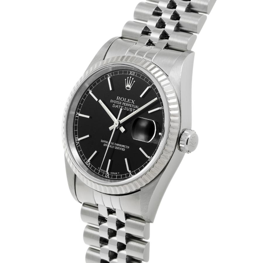 中古 ロレックス ROLEX デイトジャスト 16234 T番(1996年頃製造) ブラック メンズ 腕時計｜ippuukishi｜02