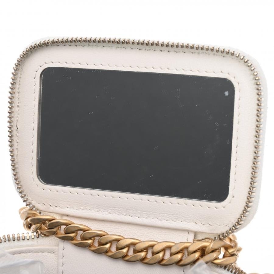 中古 シャネル CHANEL マトラッセ スモール ヴァニティケース ホワイト/ヴィンテージ調ゴールド金具 AP3203 グレインドカーフスキン レディース ショ｜ippuukishi｜12