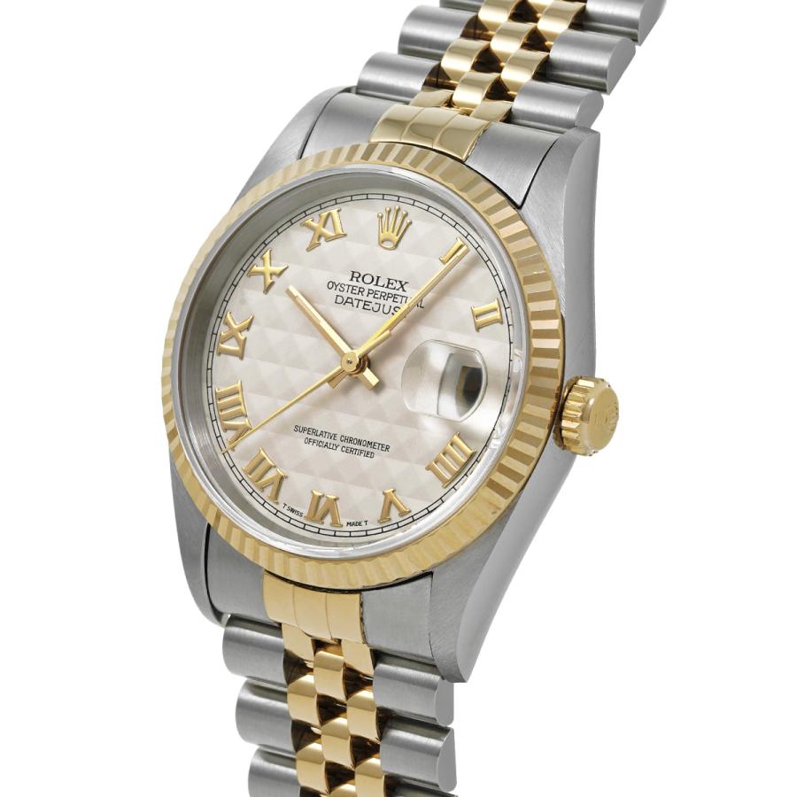 中古 ロレックス ROLEX デイトジャスト 16233 T番(1997年頃製造) アイボリーピラミッド メンズ 腕時計｜ippuukishi｜02