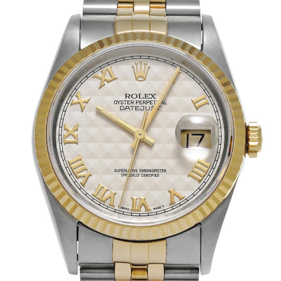 中古 ロレックス ROLEX デイトジャスト 16233 T番(1997年頃製造) アイボリーピラミッド メンズ 腕時計｜ippuukishi｜05