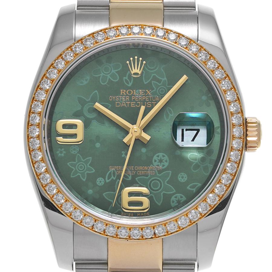 中古 ロレックス ROLEX デイトジャスト 36 116243 ランダムシリアル グリーンフラワー メンズ 腕時計｜ippuukishi｜06