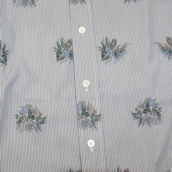 百貨店 LOUIS VUITTON ノーカラーシャツ ストライプ 花柄 (28 表記