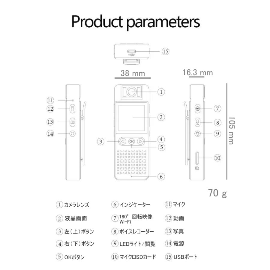 最新 正規品 TB-CS6 Wi-Fi 液晶 画面 付 180° 回転 ヘッド LED ライト
