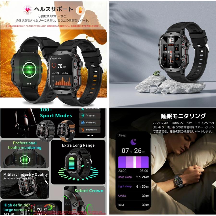 正規品 TB-QX11】スマートウォッチ Bluetooth通話対応 1.96インチ大