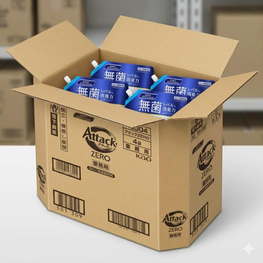 アタックZERO 業務用 詰め替え ２kg×4個入  洗たく用洗剤  無菌レベルの消臭力  花王 | Kao | 03