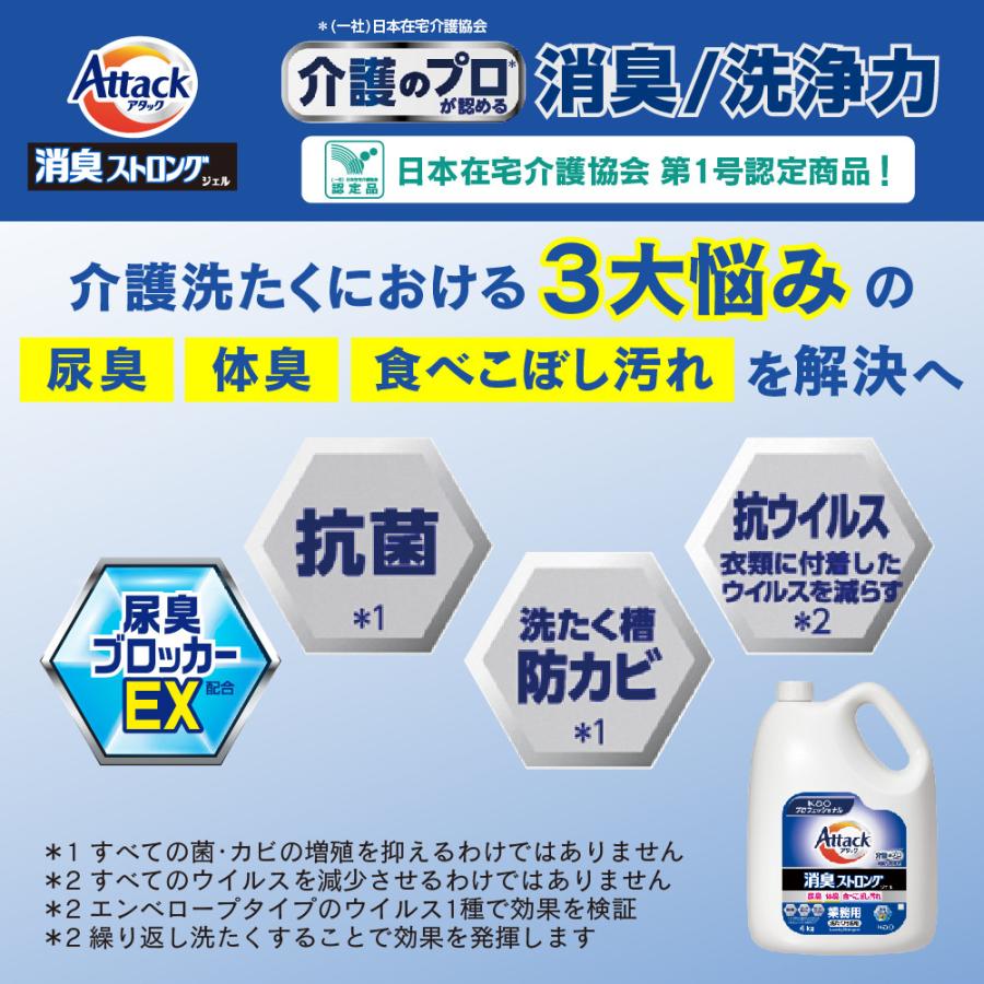 アタックZERO 業務用 詰め替え ２kg×4個入  洗たく用洗剤  無菌レベルの消臭力  花王 | Kao | 09
