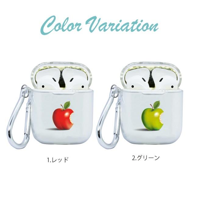 AirPods ケース Pro 2 4 第3世代 第2世代 実写リンゴ カラビナ付き TPU