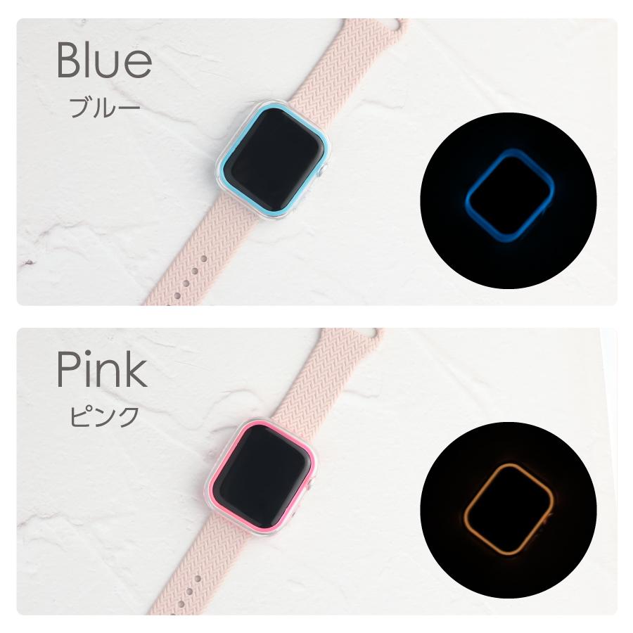 Apple Watch カバー 45mm 41mm series 9 8 7 夜光 カバー 全5色 保護 ケース ハードカバー シンプル アップルウォッチ 光る 蓄光 おしゃれ レディース メンズ｜iq-labo｜05