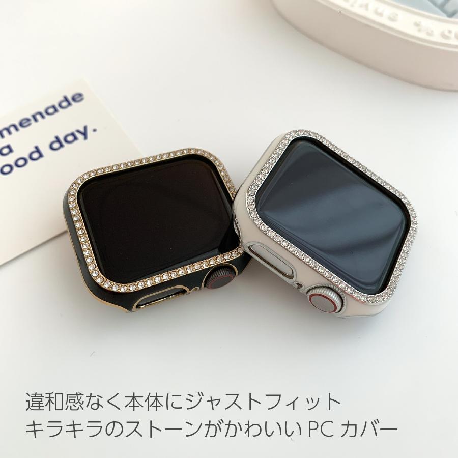 Apple Watch カバー キラキラ 40mm series 6 SE 5 4 ゴールドライン カバー ストーンver 全3色 保護 ケースカバー ケース ハードカバー｜iq-labo｜02