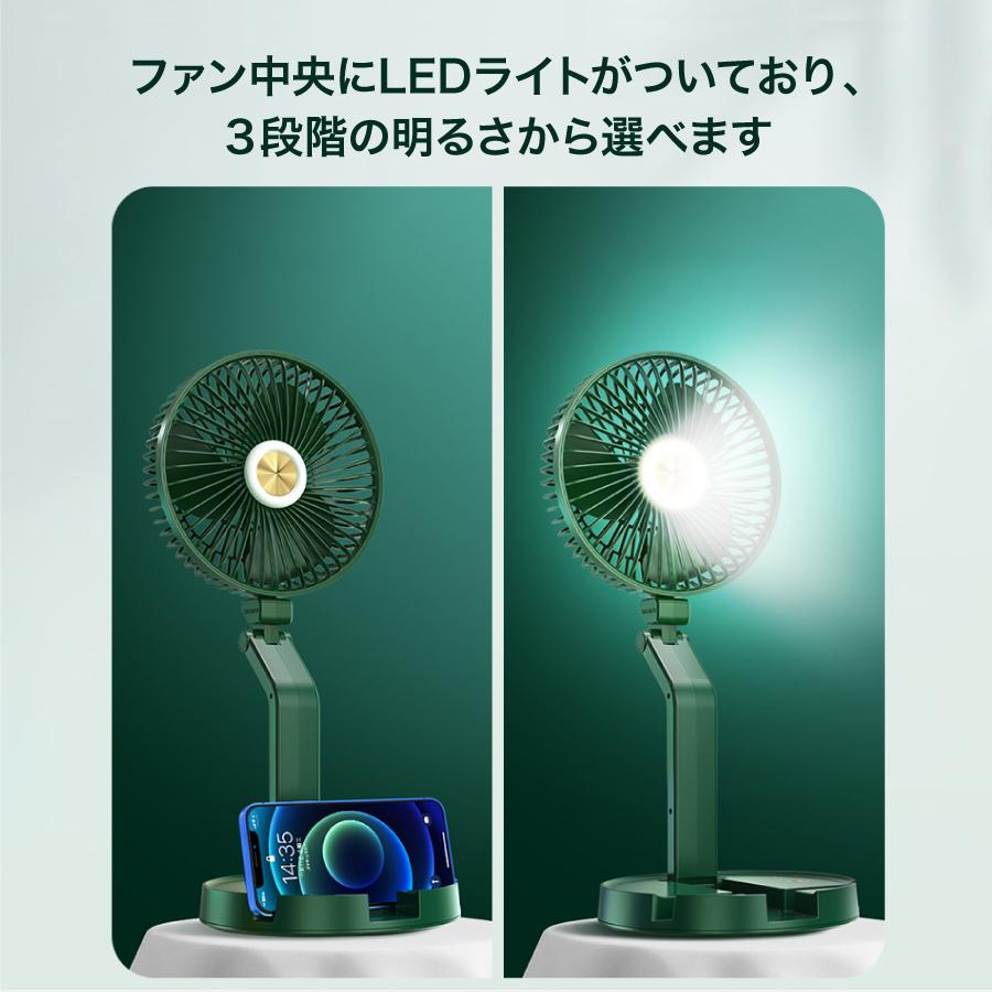 折りたたみ収納 2WAY ビック扇風機 全3色 LEDライト付き 卓上 壁掛け